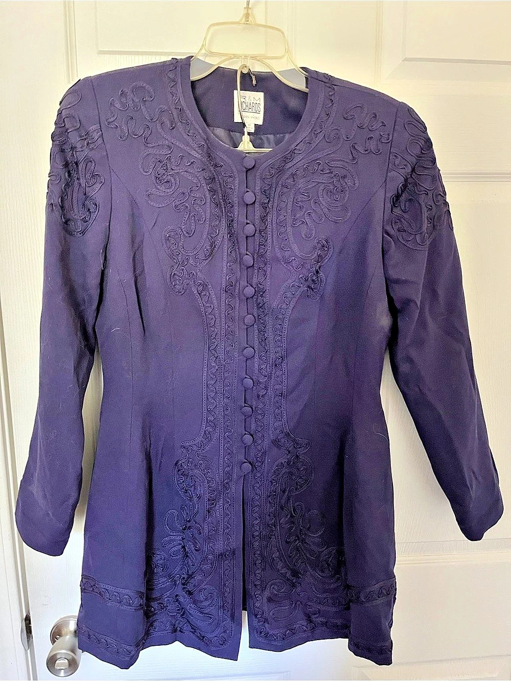 R&M Richards Embroidered Suit Set in Purple Size 10